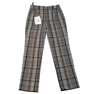 NWT TELA Lambs Wool Blend Checkered Pants Made in Italy Size Medium